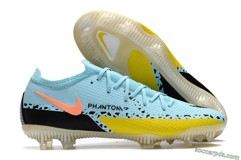 Phantom GT 2 Elite FG Low-Tops Football Boots - Blue/Yellow/Pink 1