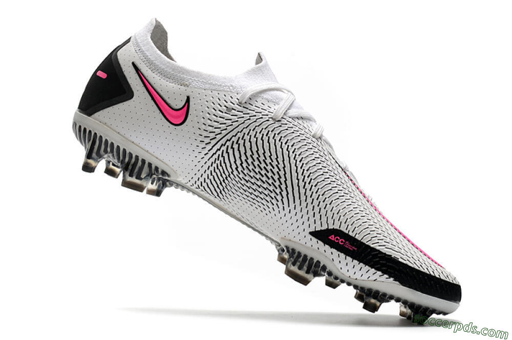 Nike Phantom GT Elite FG Low-Tops Football Boots - White/Black/Pink 4