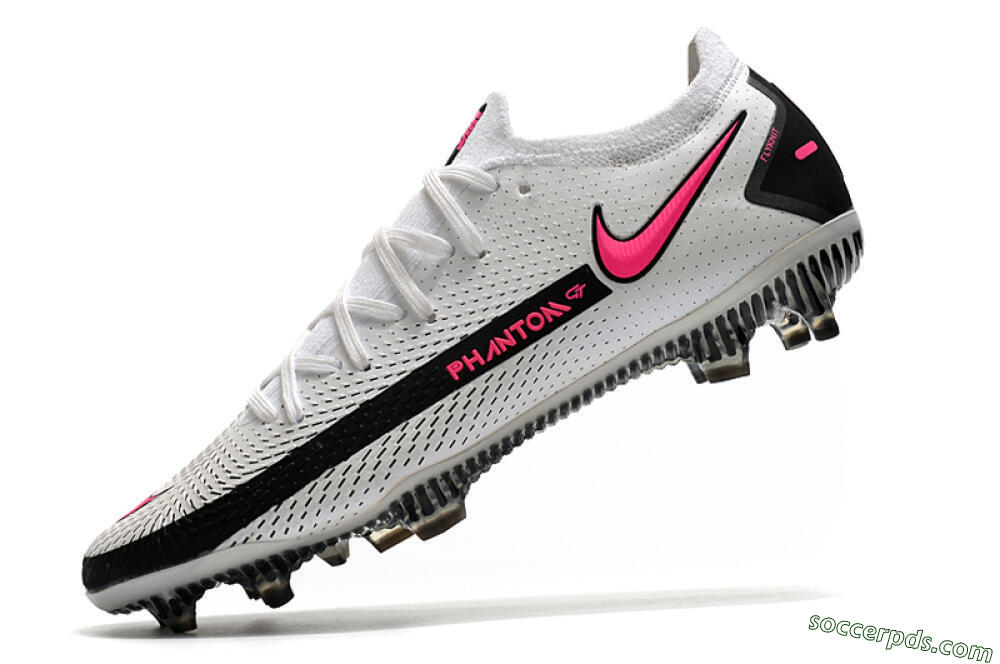 Nike Phantom GT Elite FG Low-Tops Football Boots - White/Black/Pink 5
