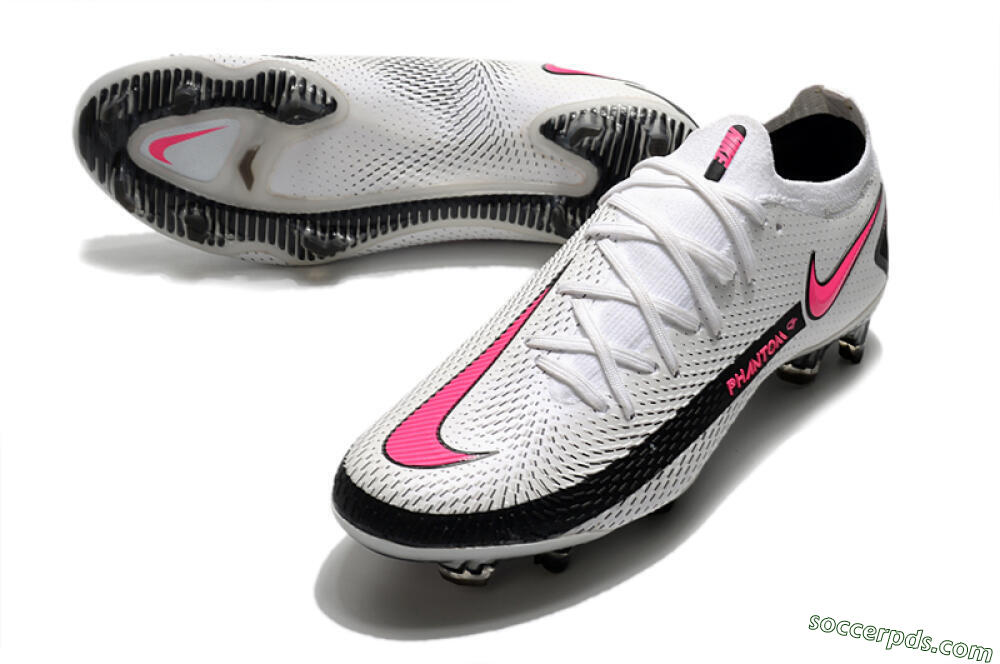 Nike Phantom GT Elite FG Low-Tops Football Boots - White/Black/Pink 3