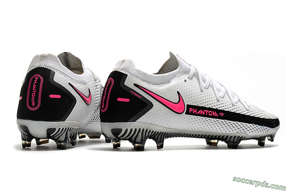 Nike Phantom GT Elite FG Low-Tops Football Boots - White/Black/Pink 6