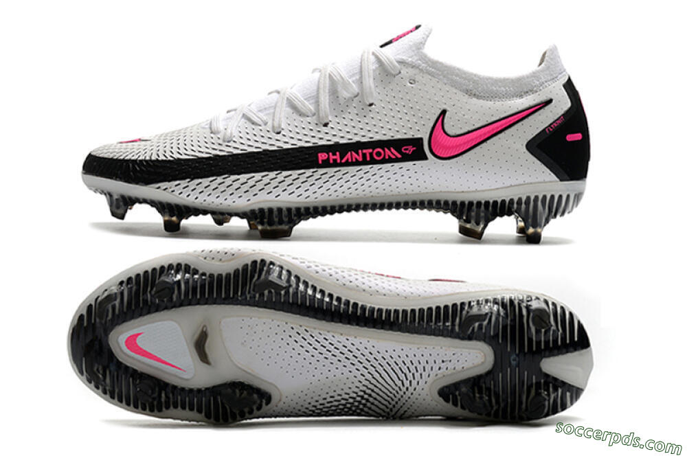Nike Phantom GT Elite FG Low-Tops Football Boots - White/Black/Pink 0