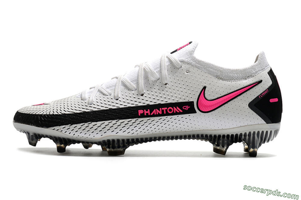 Nike Phantom GT Elite FG Low-Tops Football Boots - White/Black/Pink 2