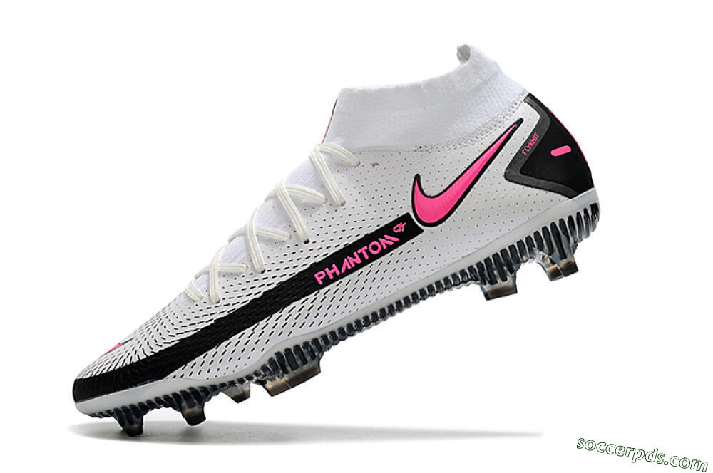 Nike Phantom GT DF Elite FG High-Tops Football Boots - White/Black/Pink 5