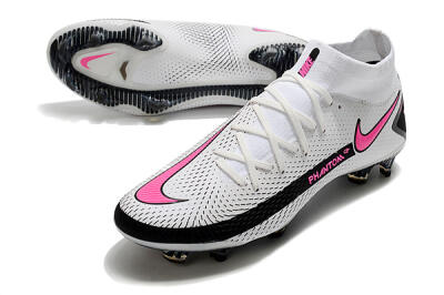 Nike Phantom GT DF Elite FG High-Tops Football Boots - White/Black/Pink