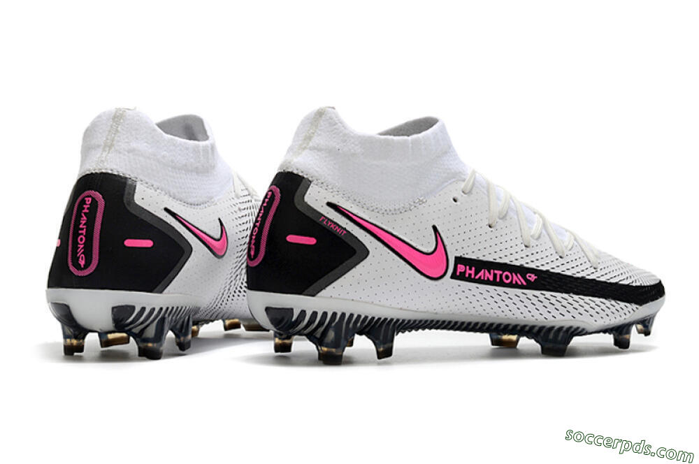 Nike Phantom GT DF Elite FG High-Tops Football Boots - White/Black/Pink 6