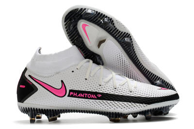 Nike Phantom GT DF Elite FG High-Tops Football Boots - White/Black/Pink