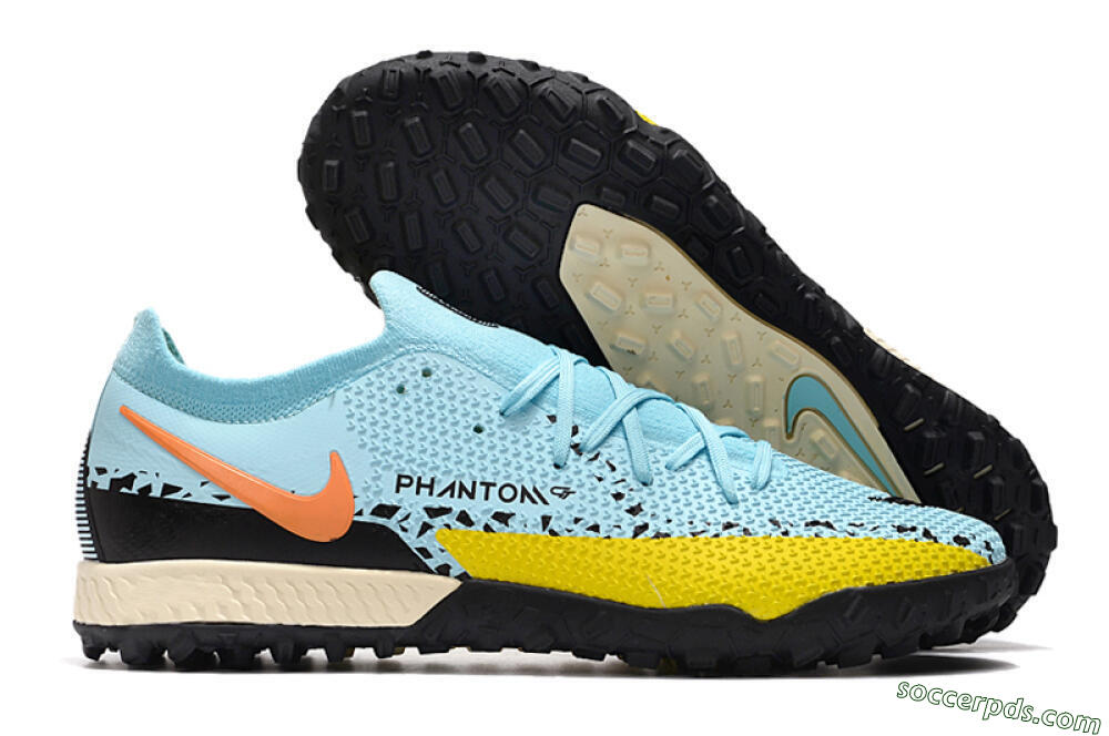 Nike Phantom GT Pro TF Low-Tops Football Shoes - Blue/Yellow/Pink 1