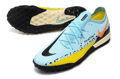 Nike Phantom GT Pro TF Low-Tops Football Shoes - Blue/Yellow/Pink