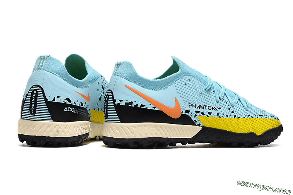 Nike Phantom GT Pro TF Low-Tops Football Shoes - Blue/Yellow/Pink 6