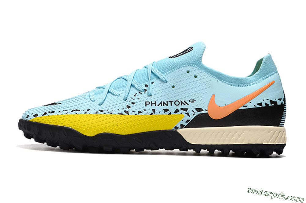Nike Phantom GT Pro TF Low-Tops Football Shoes - Blue/Yellow/Pink 2