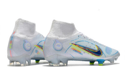 Nike Mercurial Superfly 8 Elite FG High-Tops Football Boots - White/Blue/Yellow