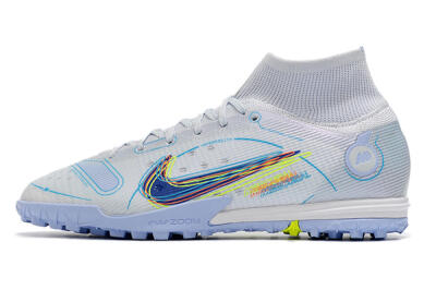 Nike Mercurial Superfly 8 Elite TF High-Tops Football Shoes - White/Blue/Yellow