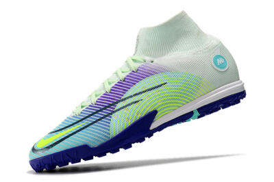 Nike Mercurial Superfly 8 Elite TF High-Tops Football Shoes - Jade/Yellow/Purple