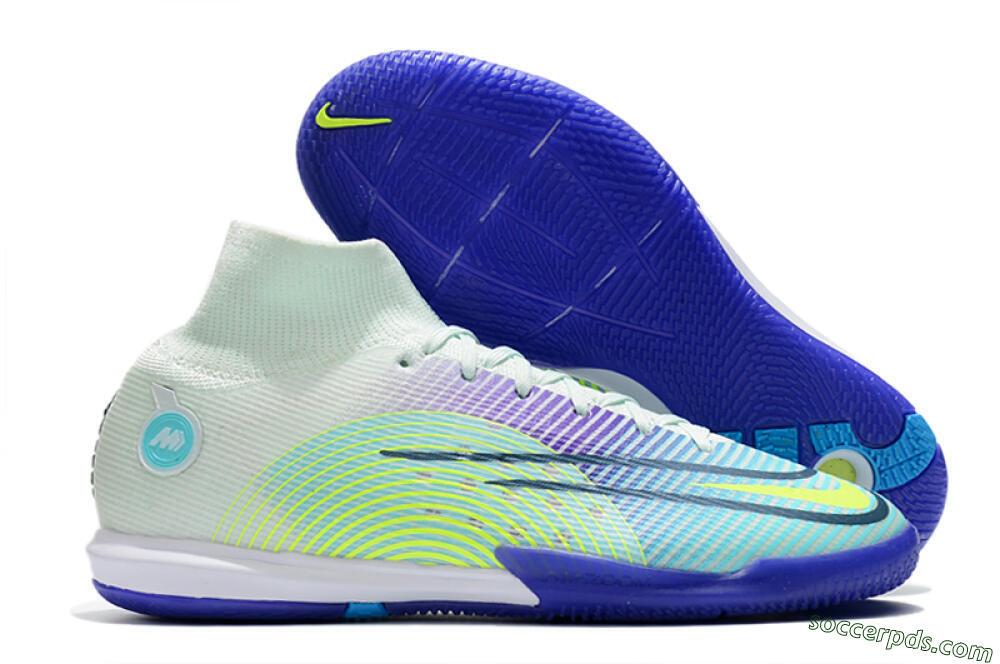 Nike Mercurial Superfly 8 Elite IC High-Tops Football Shoes - Jade/Yellow/Purple 1