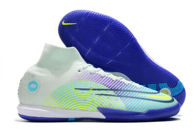 Nike Mercurial Superfly 8 Elite IC High-Tops Football Shoes - Jade/Yellow/Purple
