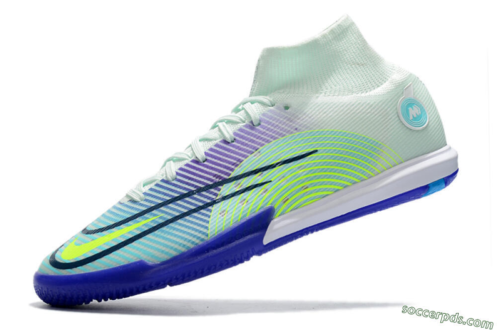 Nike Mercurial Superfly 8 Elite IC High-Tops Football Shoes - Jade/Yellow/Purple 5