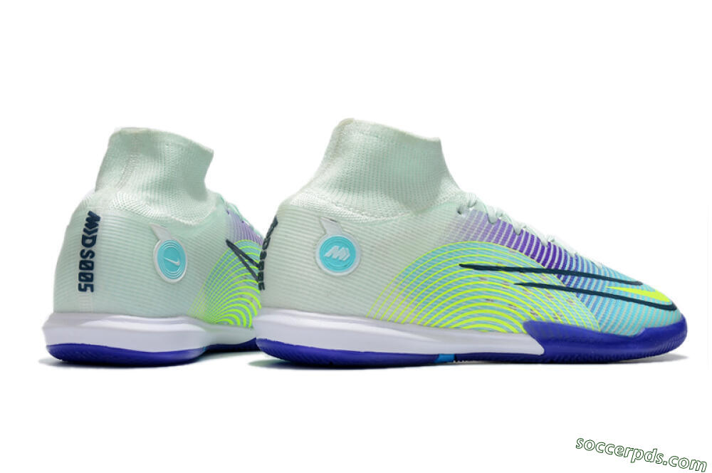 Nike Mercurial Superfly 8 Elite IC High-Tops Football Shoes - Jade/Yellow/Purple 6