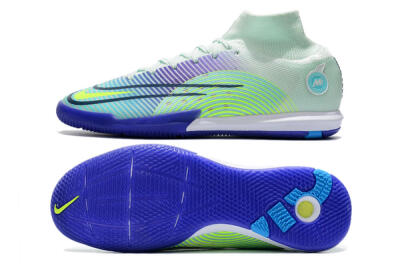 Nike Mercurial Superfly 8 Elite IC High-Tops Football Shoes - Jade/Yellow/Purple