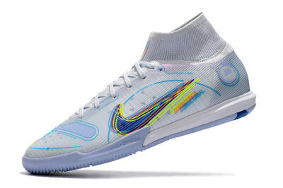 Nike Mercurial Superfly 8 Elite IC High-Tops Football Shoes - White/Blue/Yellow