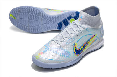 Nike Mercurial Superfly 8 Elite IC High-Tops Football Shoes - White/Blue/Yellow