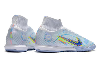 Nike Mercurial Superfly 8 Elite IC High-Tops Football Shoes - White/Blue/Yellow