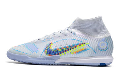 Nike Mercurial Superfly 8 Elite IC High-Tops Football Shoes - White/Blue/Yellow