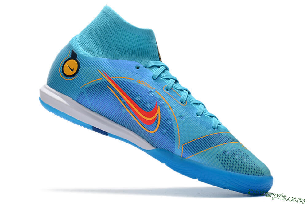 Nike Mercurial Superfly 8 Elite IC High-Tops Football Shoes - Blue/Red/Yellow 4