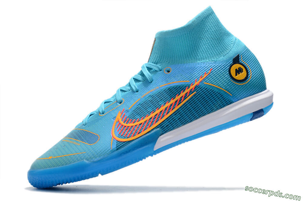 Nike Mercurial Superfly 8 Elite IC High-Tops Football Shoes - Blue/Red/Yellow 5