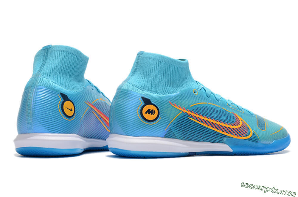 Nike Mercurial Superfly 8 Elite IC High-Tops Football Shoes - Blue/Red/Yellow 6