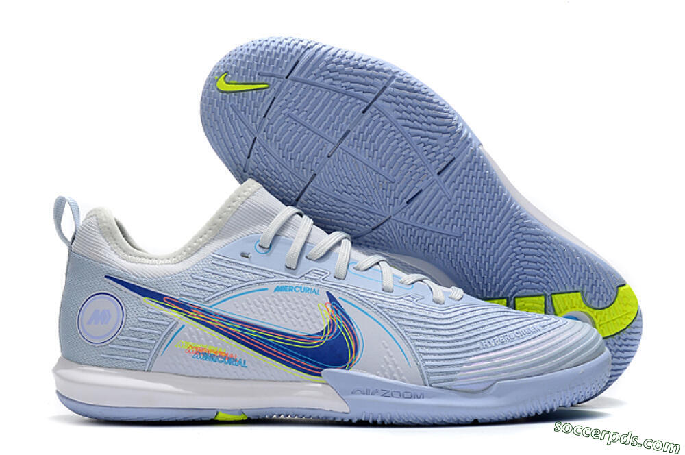 Nike Mercurial Vapor 14 Pro IC Low-Tops Football Shoes - White/Blue/Yellow 1