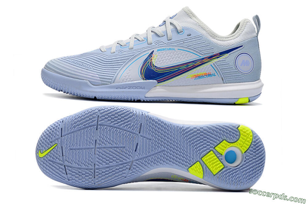 Nike Mercurial Vapor 14 Pro IC Low-Tops Football Shoes - White/Blue/Yellow 0
