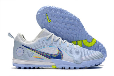 Nike Mercurial Vapor 14 Pro TF Low-Tops Football Shoes - White/Blue/Yellow