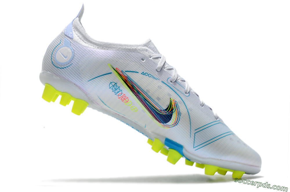 Nike Mercurial Vapor 14 Elite AG Low-Tops Football Boots - White/Blue/Yellow 4