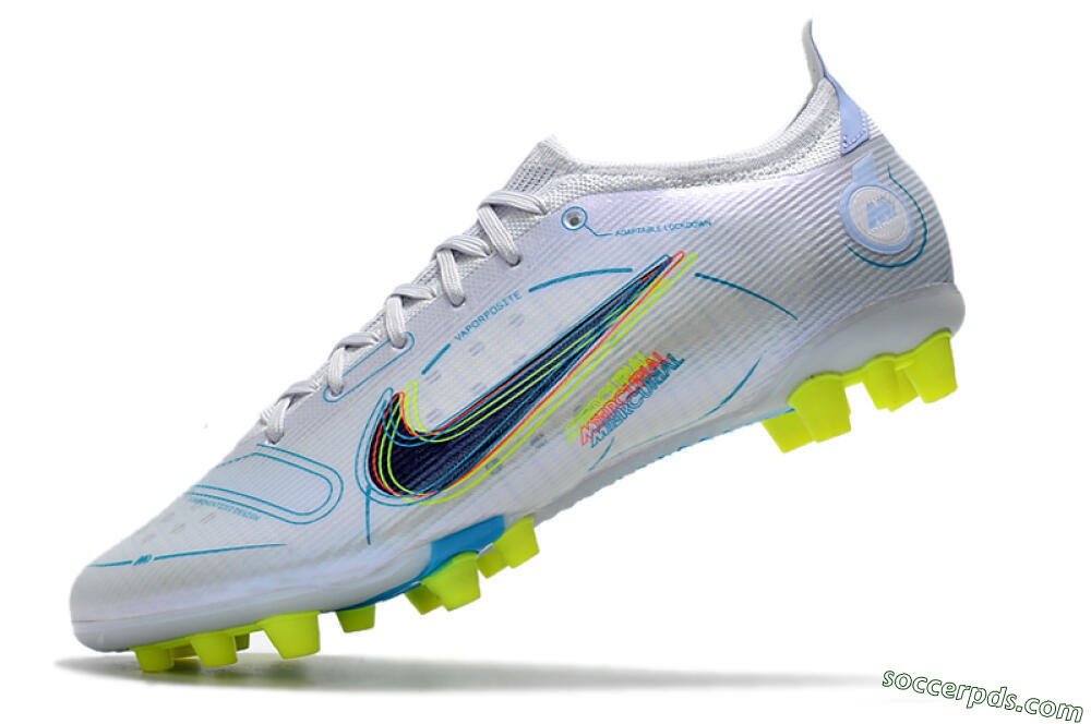 Nike Mercurial Vapor 14 Elite AG Low-Tops Football Boots - White/Blue/Yellow 5