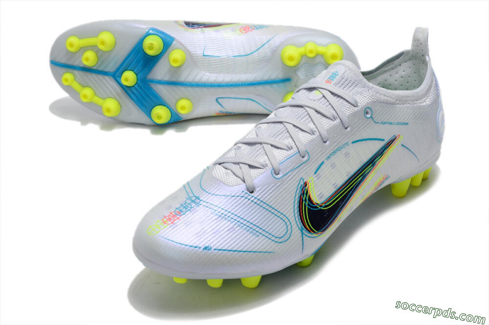 Nike Mercurial Vapor 14 Elite AG Low-Tops Football Boots - White/Blue/Yellow 3