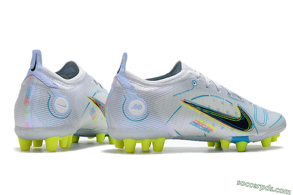 Nike Mercurial Vapor 14 Elite AG Low-Tops Football Boots - White/Blue/Yellow 6