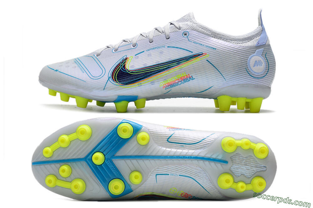 Nike Mercurial Vapor 14 Elite AG Low-Tops Football Boots - White/Blue/Yellow 0
