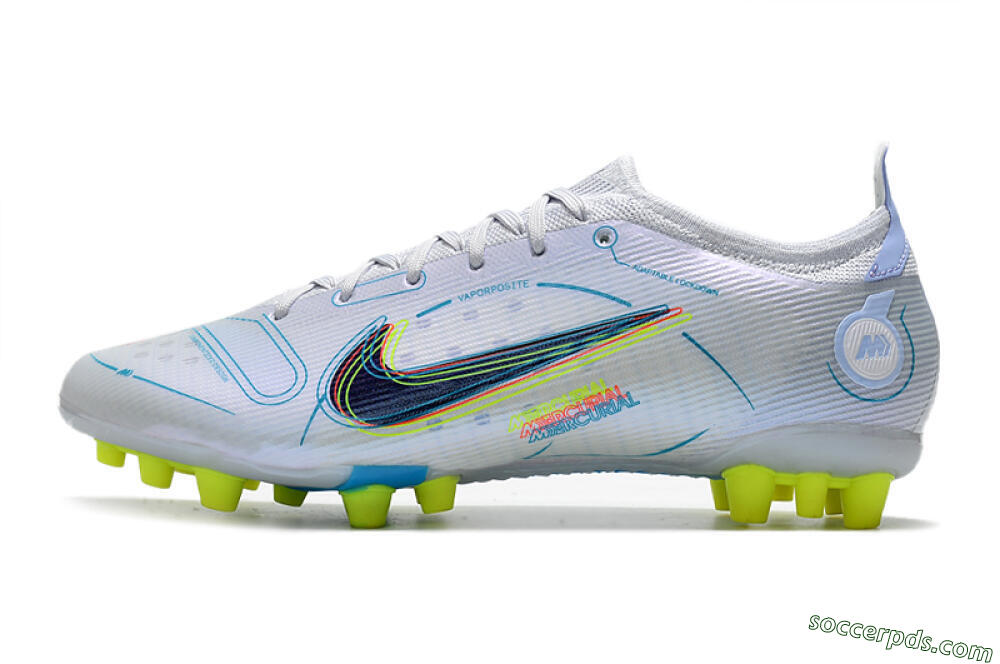 Nike Mercurial Vapor 14 Elite AG Low-Tops Football Boots - White/Blue/Yellow 2