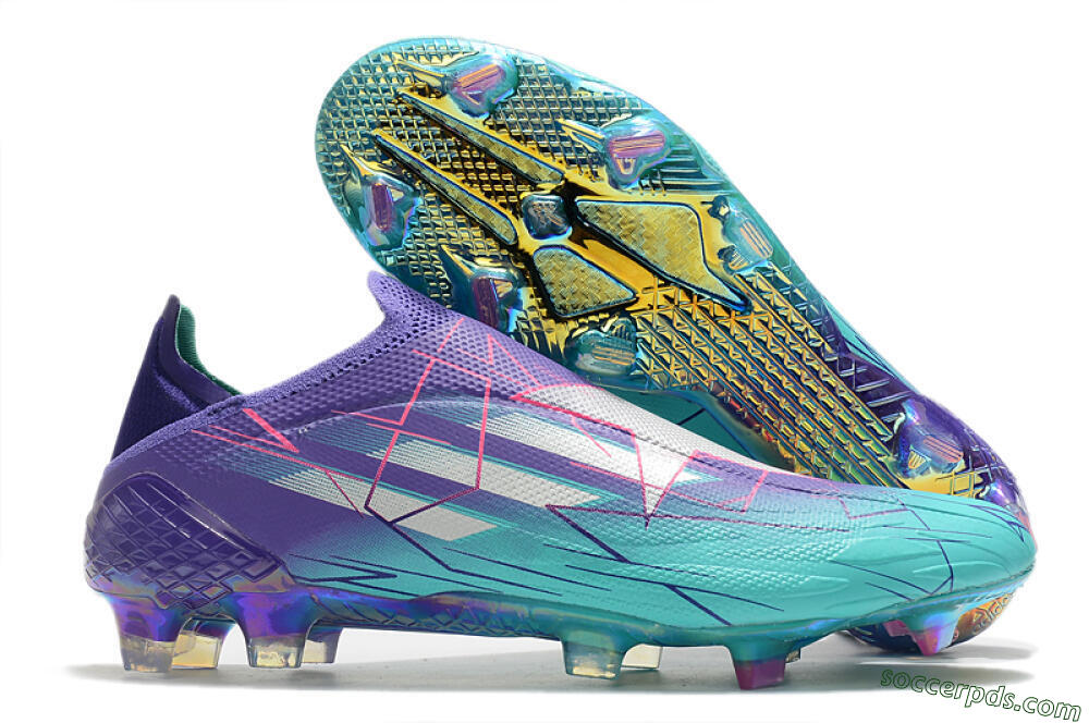 Adidas X Speedflow+ FG Low-Tops Football Boots - Jade/Purple/Pink 1