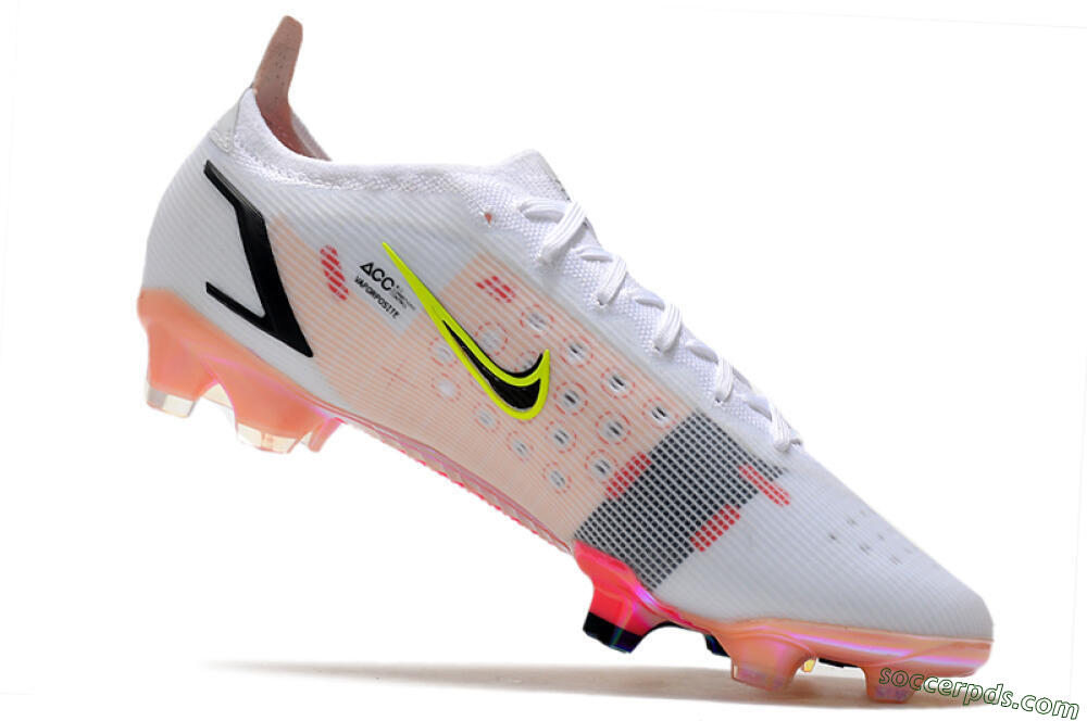 Nike Mercurial Vapor 14 Elite FG Low-Tops Football Boots - White/Pink/Black/Gold 4
