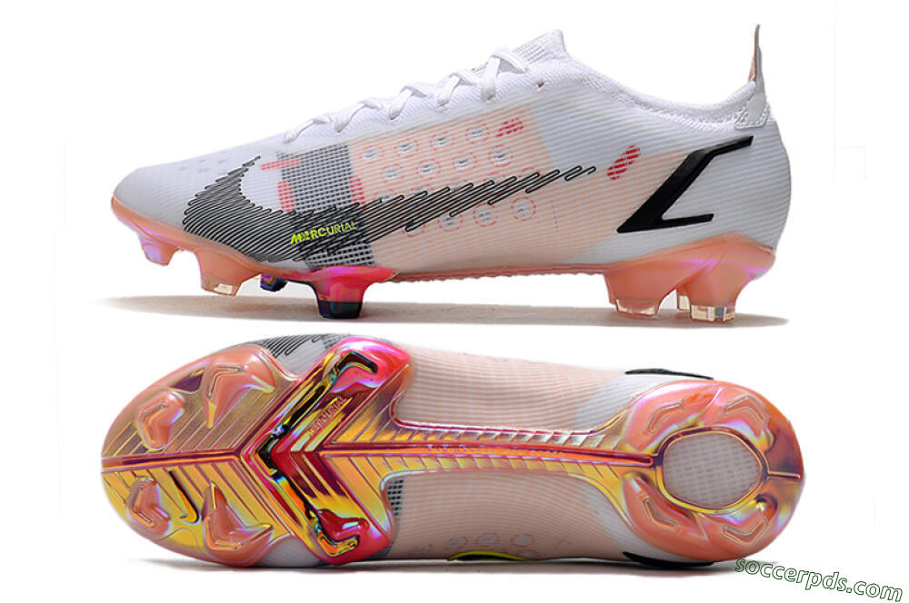Nike Mercurial Vapor 14 Elite FG Low-Tops Football Boots - White/Pink/Black/Gold 0