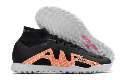 Nike Air Zoom Mercurial Superfly 9 Elite TF High-Tops Football Shoes - Black/Orange/White