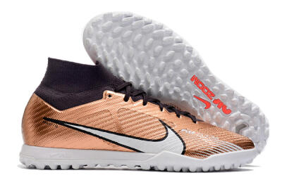 Nike Air Zoom Mercurial Superfly 9 Elite TF High-Tops Football Shoes - Gold/White/Black
