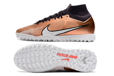 Nike Air Zoom Mercurial Superfly 9 Elite TF High-Tops Football Shoes - Gold/White/Black