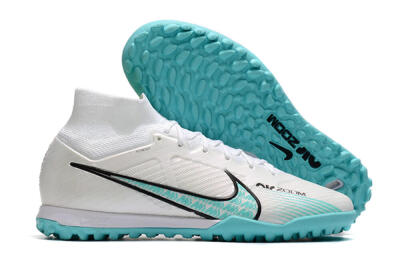 Nike Air Zoom Mercurial Superfly 9 Elite TF High-Tops Football Shoes - White/Jade/Black