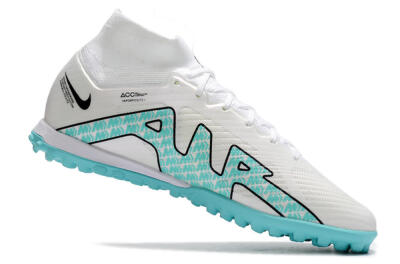 Nike Air Zoom Mercurial Superfly 9 Elite TF High-Tops Football Shoes - White/Jade/Black