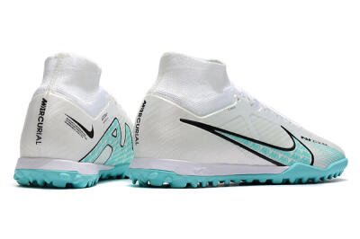 Nike Air Zoom Mercurial Superfly 9 Elite TF High-Tops Football Shoes - White/Jade/Black