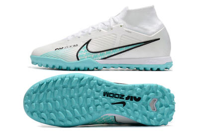 Nike Air Zoom Mercurial Superfly 9 Elite TF High-Tops Football Shoes - White/Jade/Black