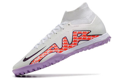 Nike Air Zoom Mercurial Superfly 9 Elite TF High-Tops Football Shoes - White/Red/Purple